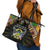 Sao Tome and Principe Roots Leather Tote Bag African Map in Fingerprint and Tribal Colors