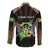 Personalized Sao Tome and Principe Roots Long Sleeve Button Shirt African Map in Fingerprint and Tribal Colors