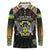 Personalized Sao Tome and Principe Roots Long Sleeve Polo Shirt African Map in Fingerprint and Tribal Colors