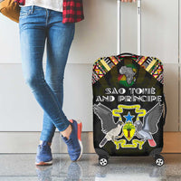 Sao Tome and Principe Roots Luggage Cover African Map in Fingerprint and Tribal Colors