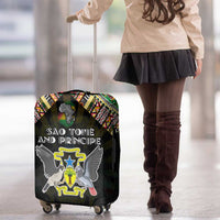 Sao Tome and Principe Roots Luggage Cover African Map in Fingerprint and Tribal Colors