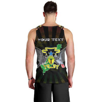 Personalized Sao Tome and Principe Roots Men Tank Top African Map in Fingerprint and Tribal Colors