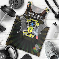 Personalized Sao Tome and Principe Roots Men Tank Top African Map in Fingerprint and Tribal Colors