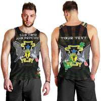 Personalized Sao Tome and Principe Roots Men Tank Top African Map in Fingerprint and Tribal Colors