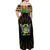 Personalized Sao Tome and Principe Roots Off Shoulder Maxi Dress African Map in Fingerprint and Tribal Colors