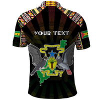 Personalized Sao Tome and Principe Roots Polo Shirt African Map in Fingerprint and Tribal Colors