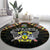 Sao Tome and Principe Roots Round Carpet African Map in Fingerprint and Tribal Colors