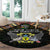 Sao Tome and Principe Roots Round Carpet African Map in Fingerprint and Tribal Colors