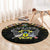Sao Tome and Principe Roots Round Carpet African Map in Fingerprint and Tribal Colors