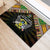 Sao Tome and Principe Roots Rubber Doormat African Map in Fingerprint and Tribal Colors