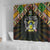 Sao Tome and Principe Roots Shower Curtain African Map in Fingerprint and Tribal Colors