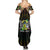 Personalized Sao Tome and Principe Roots Summer Maxi Dress African Map in Fingerprint and Tribal Colors