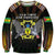 Personalized Sao Tome and Principe Roots Sweatshirt African Map in Fingerprint and Tribal Colors