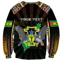 Personalized Sao Tome and Principe Roots Sweatshirt African Map in Fingerprint and Tribal Colors