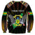 Personalized Sao Tome and Principe Roots Sweatshirt African Map in Fingerprint and Tribal Colors