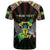 Personalized Sao Tome and Principe Roots T Shirt African Map in Fingerprint and Tribal Colors