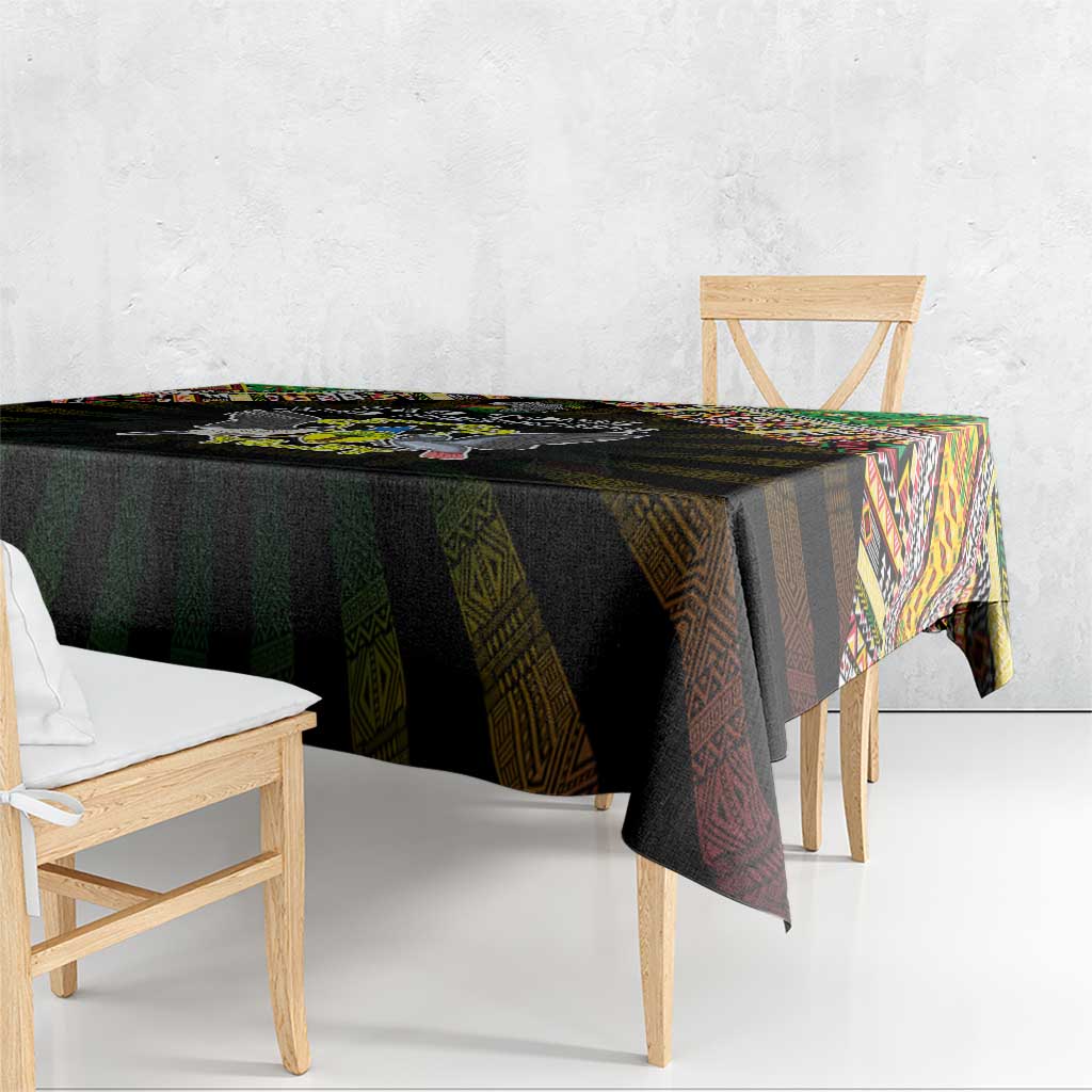 Sao Tome and Principe Roots Tablecloth African Map in Fingerprint and Tribal Colors