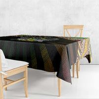 Sao Tome and Principe Roots Tablecloth African Map in Fingerprint and Tribal Colors