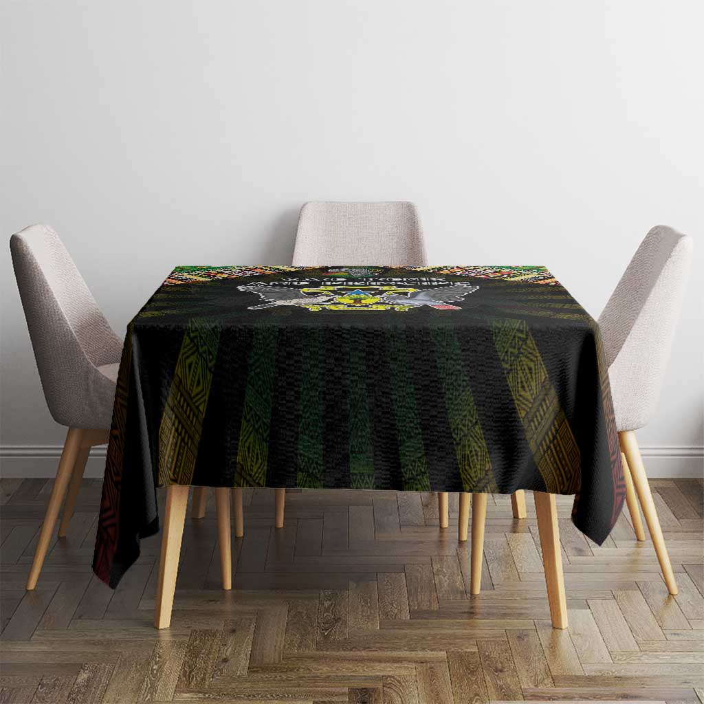 Sao Tome and Principe Roots Tablecloth African Map in Fingerprint and Tribal Colors