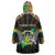 Personalized Sao Tome and Principe Roots Wearable Blanket Hoodie African Map in Fingerprint and Tribal Colors