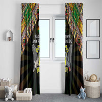 Sao Tome and Principe Roots Window Curtain African Map in Fingerprint and Tribal Colors