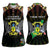 Personalized Sao Tome and Principe Roots Women Sleeveless Polo Shirt African Map in Fingerprint and Tribal Colors