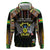 Personalized Sao Tome and Principe Roots Zip Hoodie African Map in Fingerprint and Tribal Colors