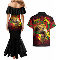 Unapologetically Black and Proud Couples Matching Mermaid Dress and Hawaiian Shirt Africa Map with Lion - Wonder Print Shop