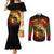 unapologetically-black-and-proud-couples-matching-mermaid-dress-and-long-sleeve-button-shirts-africa-map-with-lion