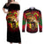 Unapologetically Black and Proud Couples Matching Off Shoulder Maxi Dress and Long Sleeve Button Shirts Africa Map with Lion - Wonder Print Shop