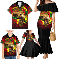 Unapologetically Black and Proud Family Matching Mermaid Dress and Hawaiian Shirt Africa Map with Lion - Wonder Print Shop
