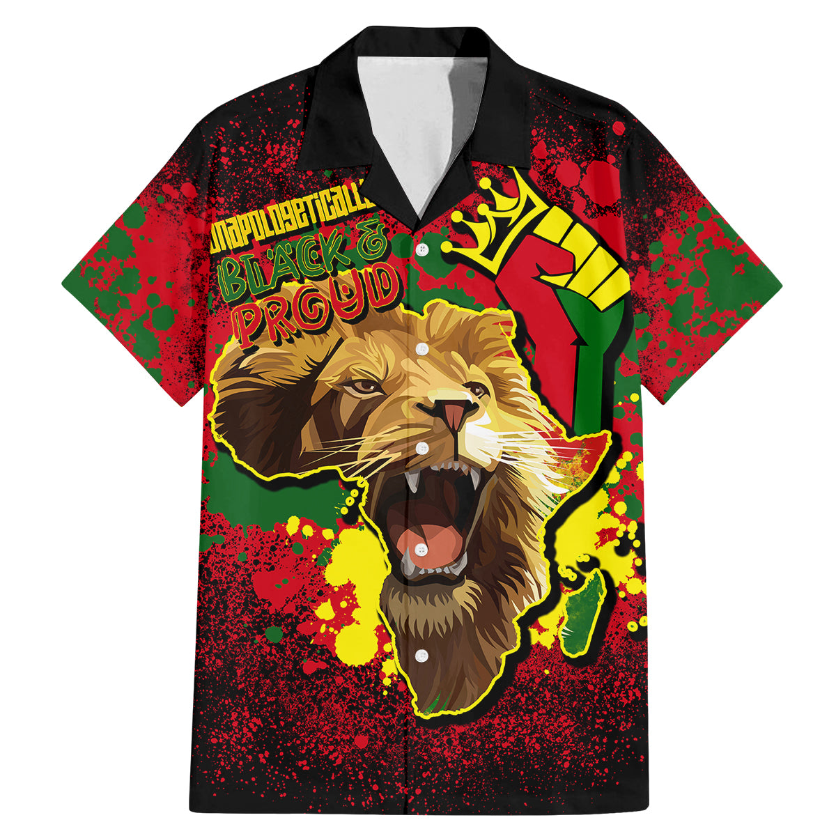 Unapologetically Black and Proud Family Matching Mermaid Dress and Hawaiian Shirt Africa Map with Lion - Wonder Print Shop