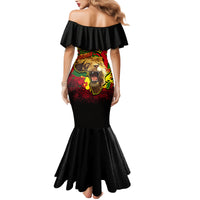 Unapologetically Black and Proud Family Matching Mermaid Dress and Hawaiian Shirt Africa Map with Lion - Wonder Print Shop