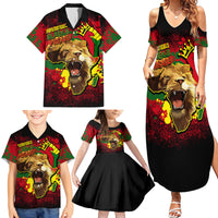 Unapologetically Black and Proud Family Matching Summer Maxi Dress and Hawaiian Shirt Africa Map with Lion - Wonder Print Shop