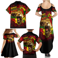 Unapologetically Black and Proud Family Matching Summer Maxi Dress and Hawaiian Shirt Africa Map with Lion - Wonder Print Shop