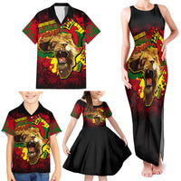 Unapologetically Black and Proud Family Matching Tank Maxi Dress and Hawaiian Shirt Africa Map with Lion - Wonder Print Shop