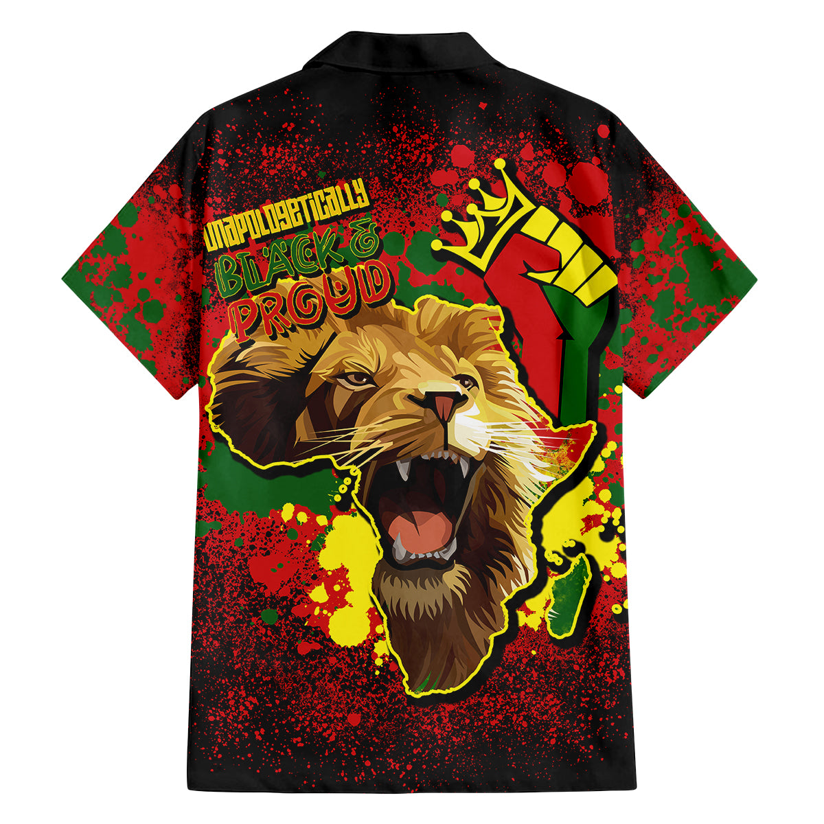 Unapologetically Black and Proud Family Matching Tank Maxi Dress and Hawaiian Shirt Africa Map with Lion - Wonder Print Shop