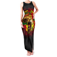 Unapologetically Black and Proud Family Matching Tank Maxi Dress and Hawaiian Shirt Africa Map with Lion - Wonder Print Shop