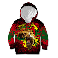 Unapologetically Black and Proud Kid Hoodie Africa Map with Lion - Wonder Print Shop