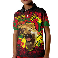 Unapologetically Black and Proud Kid Polo Shirt Africa Map with Lion - Wonder Print Shop