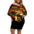 Unapologetically Black and Proud Off Shoulder Short Dress Africa Map with Lion - Wonder Print Shop