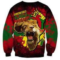 Unapologetically Black and Proud Sweatshirt Africa Map with Lion - Wonder Print Shop