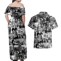 African Couples Matching Off Shoulder Maxi Dress and Hawaiian Shirt Black Power Images - Wonder Print Shop