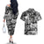 African Couples Matching Off The Shoulder Long Sleeve Dress and Hawaiian Shirt Black Power Images - Wonder Print Shop