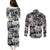 African Couples Matching Puletasi Dress and Long Sleeve Button Shirts Black Power Images - Wonder Print Shop