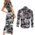 African Couples Matching Short Sleeve Bodycon Dress and Long Sleeve Button Shirts Black Power Images - Wonder Print Shop