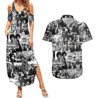 African Couples Matching Summer Maxi Dress and Hawaiian Shirt Black Power Images - Wonder Print Shop