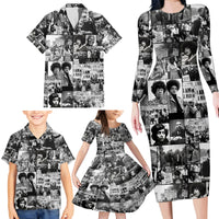 African Family Matching Long Sleeve Bodycon Dress and Hawaiian Shirt Black Power Images - Wonder Print Shop
