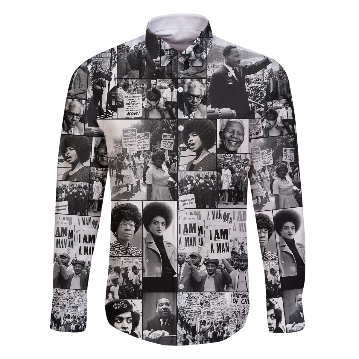 African Family Matching Long Sleeve Bodycon Dress and Hawaiian Shirt Black Power Images - Wonder Print Shop