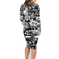 African Family Matching Long Sleeve Bodycon Dress and Hawaiian Shirt Black Power Images - Wonder Print Shop